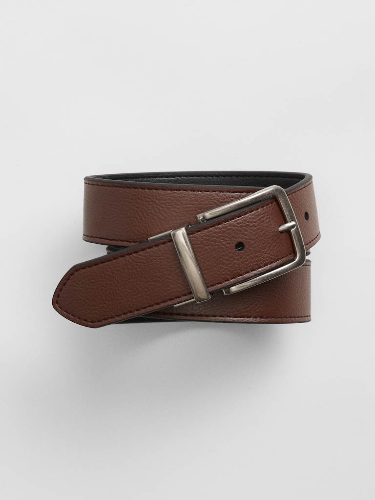 Vegan-Leather Reversible Belt