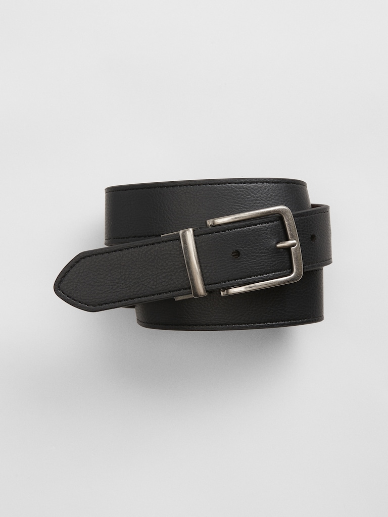 Vegan-Leather Reversible Belt