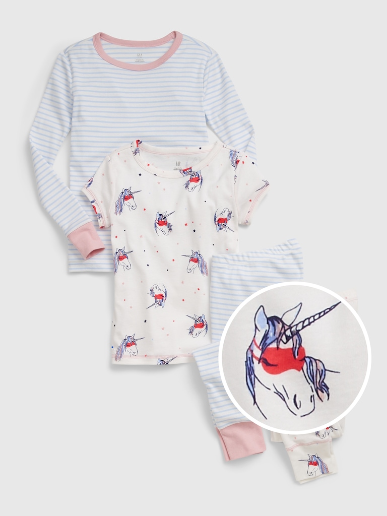 Kids Organic Cotton Unicorn PJ Set (2-Pack)
