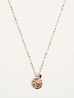 Gold-Toned Multi-Pendant Chain Necklace For Women