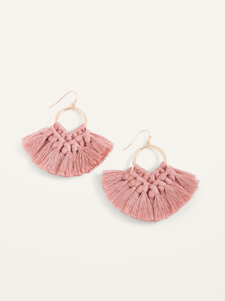 Macram? Tassel Drop Earrings For Women