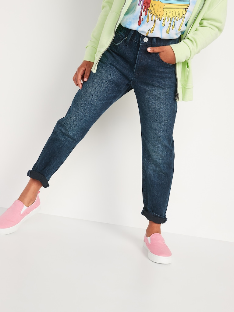 High-Waisted O.G. Straight Built-In Tough Dark-Wash Jeans for Girls