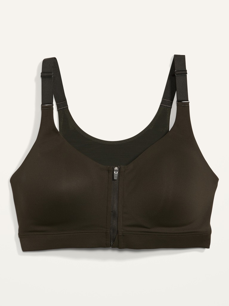 High-Support PowerSoft Zip-Front Sports Bra 32C-42C