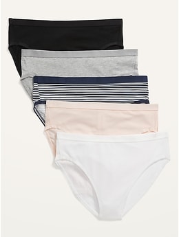 High-Waisted Supima® Cotton Bikini Underwear 5-Pack for Women