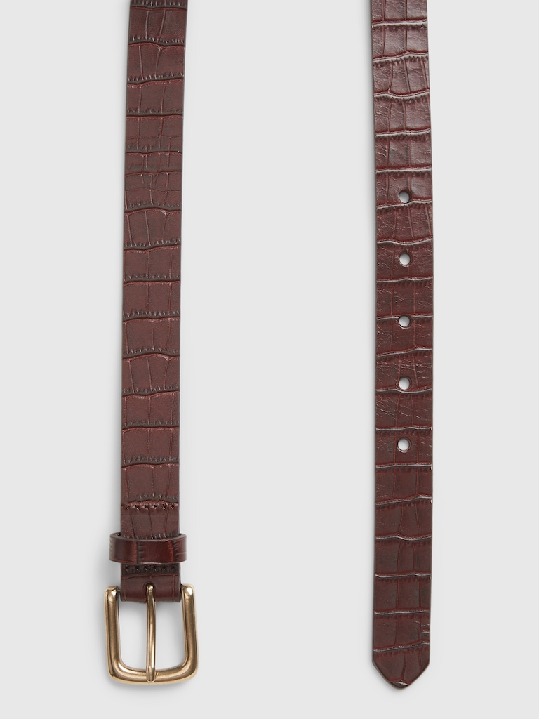 Crocodile Leather Belt