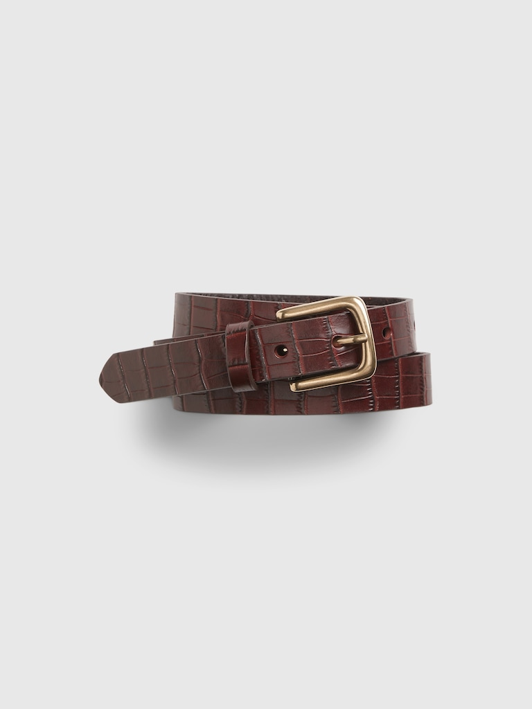Crocodile Leather Belt