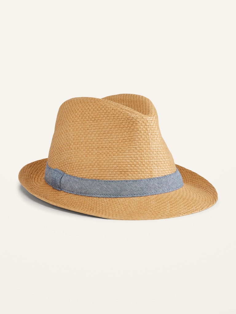 Gender-Neutral Straw Fedora Hat for Adults