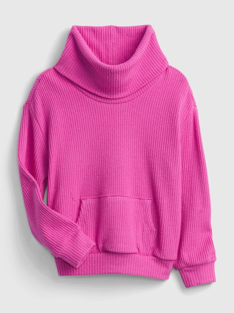 Toddler Softspun Ribbed Cowl-Neck Sweatshirt