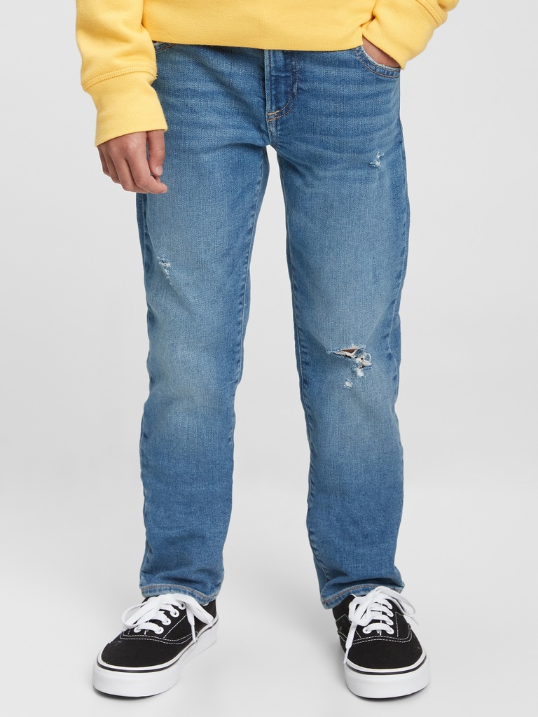 Kids Soft Wear Destructed Slim Jeans with Washwell ™