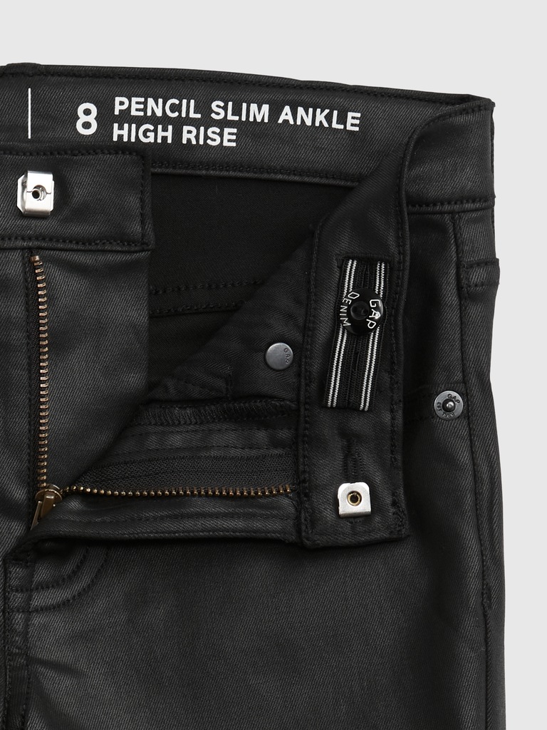 Kids High Rise Pencil Slim Ankle Jeans