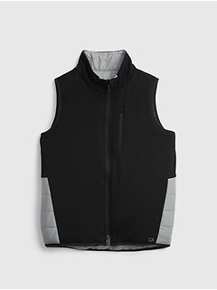 갭 보이즈 양면 조끼  GapFit Kids 100% Recycled Nylon Fit Tech Reversible Vest,true black