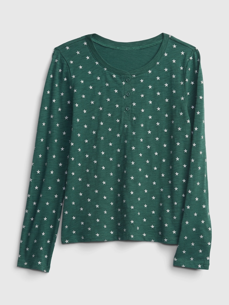 Kids Scoop Neck Henley T-Shirt