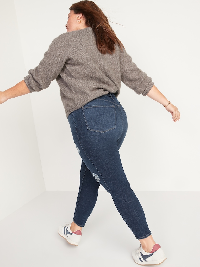 Higher High-Waisted Rockstar 360° Stretch Super-Skinny Ripped Jeans