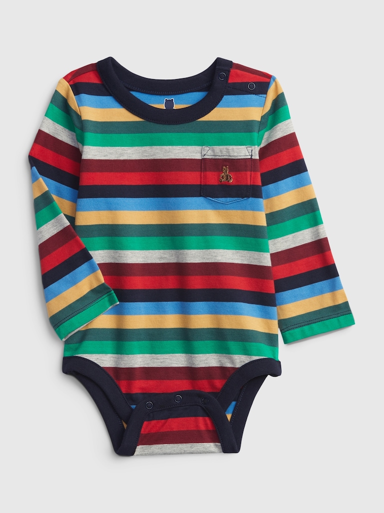 Baby 100% Organic Cotton Mix and Match Stripe Print Bodysuit