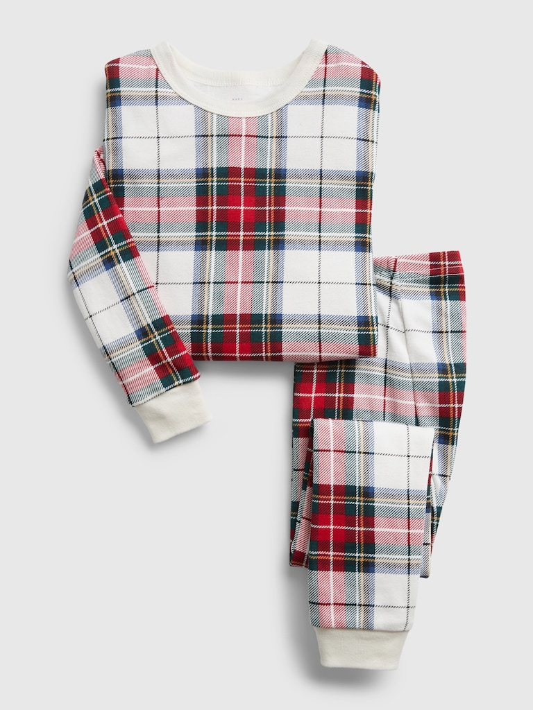 Baby & Toddler Organic Cotton Plaid Print PJ Set