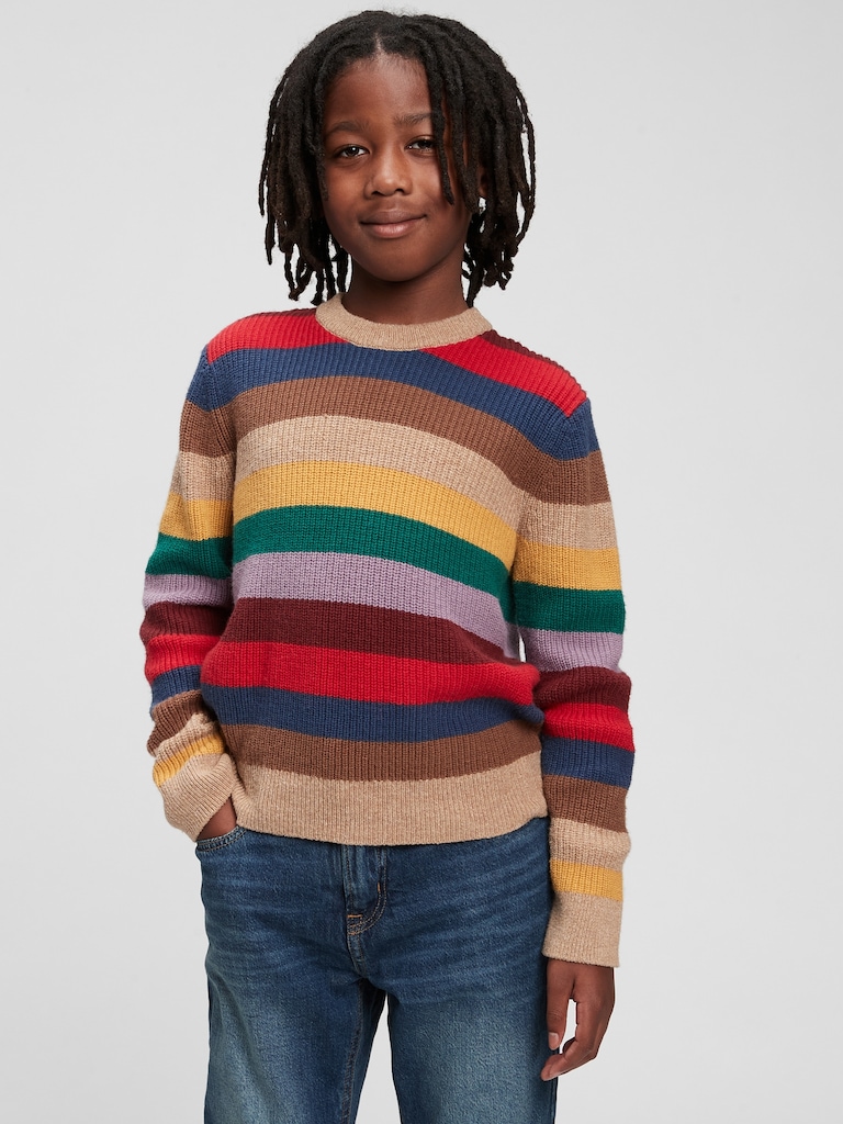 Kids Ribbed-Knit Stripe Sweater