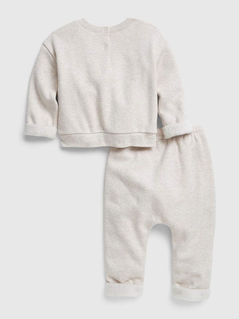 Baby Cozy Sherpa Lined 2-Piece Outfit Set