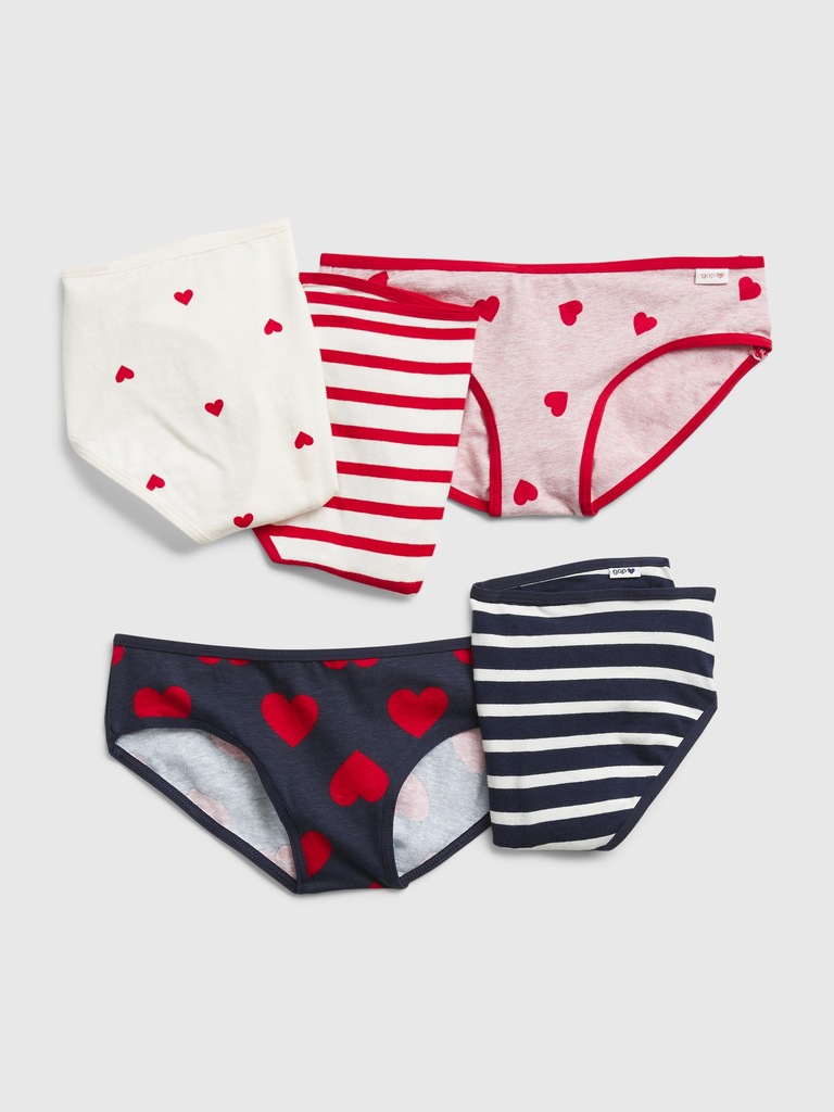 Kids Organic Cotton Print Bikini Briefs (5-Pack)