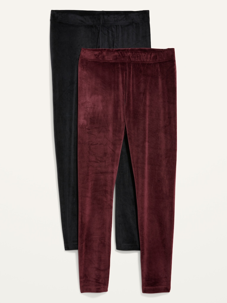 High-Waisted Velour Leggings 2-Pack For Women