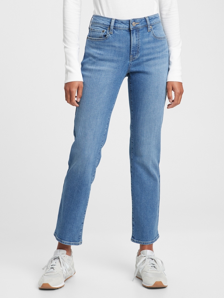 Mid Rise Classic Straight Jeans