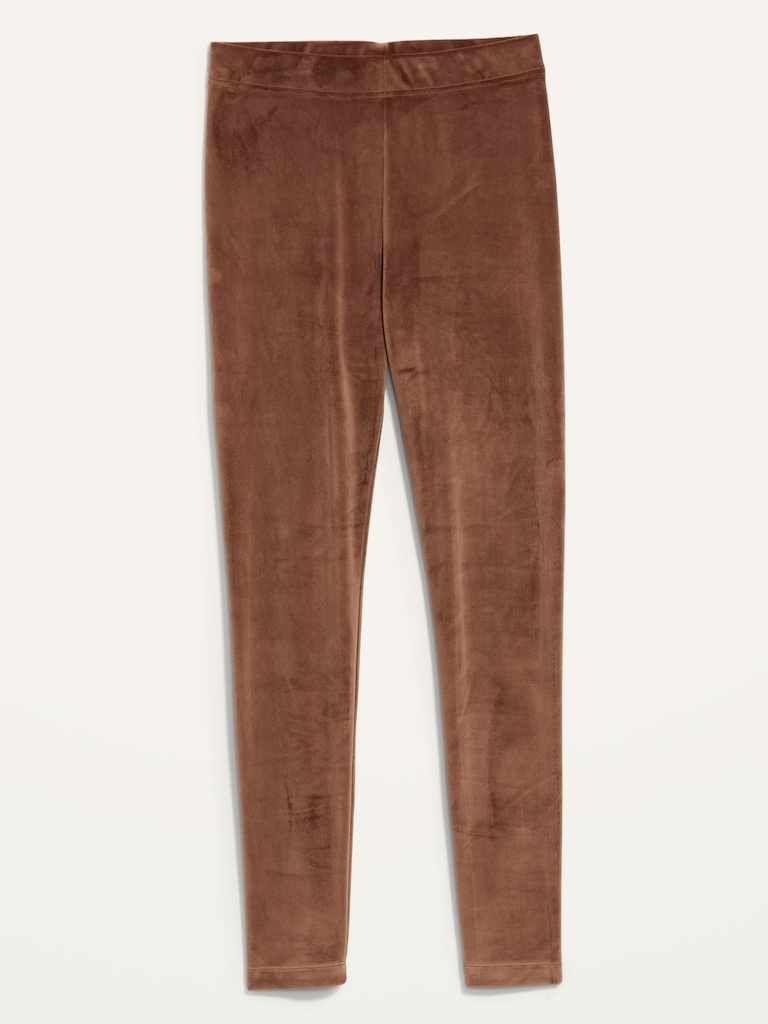 High-Waisted Velour Ankle Leggings For Women