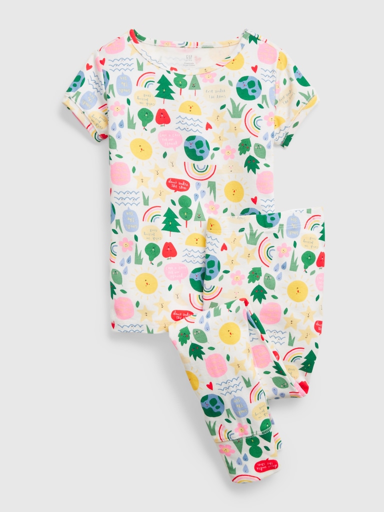 Kids Organic Cotton Earth Print PJ Set