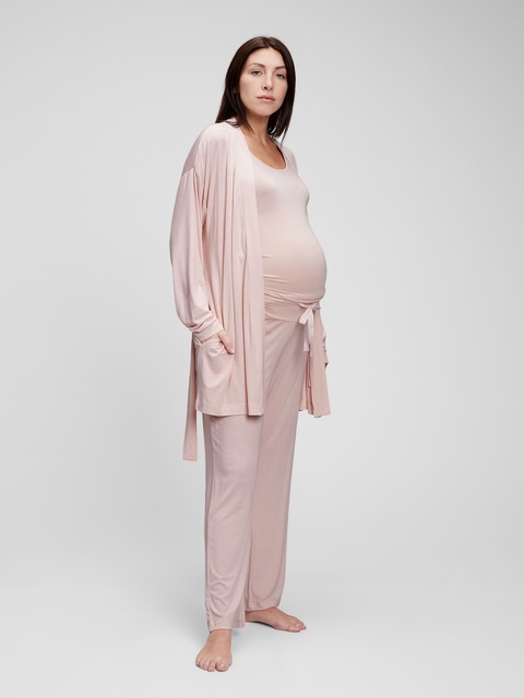 Pyjama Allaitement Femme - Ensemble Manches Longues Et Short, Motif étoiles, Coton