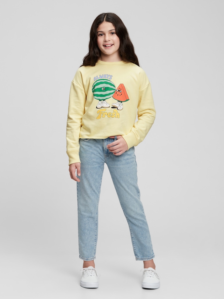 GapKids x Lauren Martin Graphic Cutoff Crewneck Sweatshirt