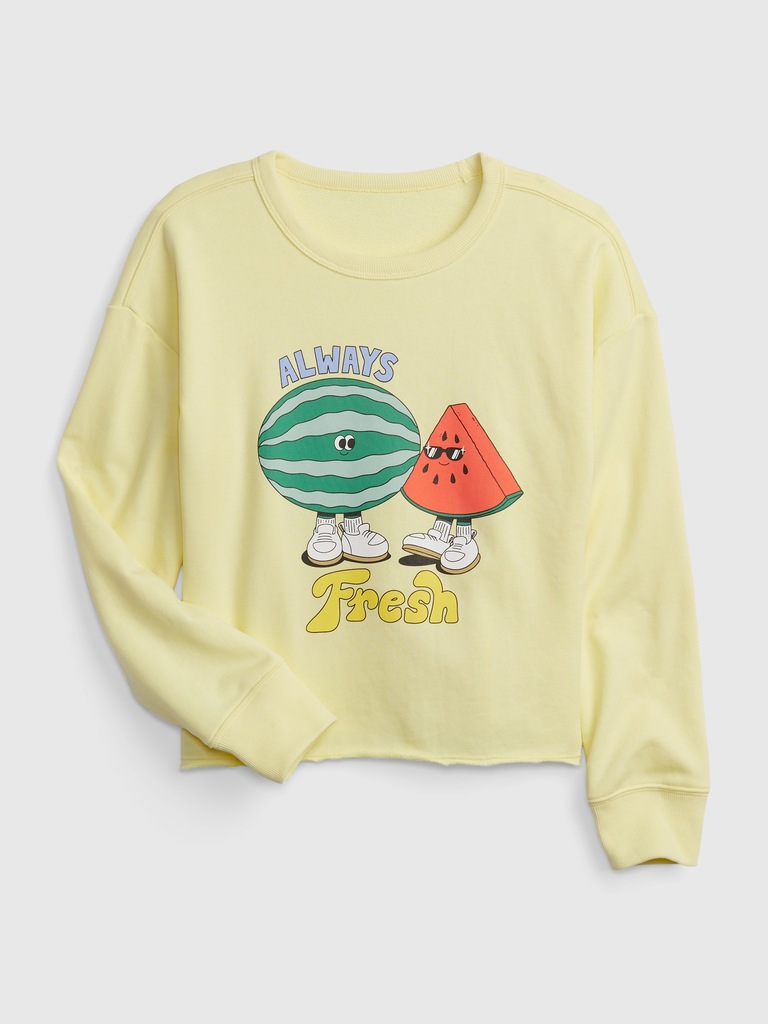 GapKids x Lauren Martin Graphic Cutoff Crewneck Sweatshirt