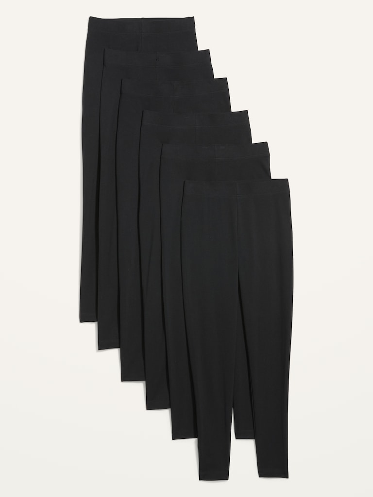 High-Waisted Fashion Layering Leggings 6-Pack