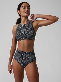 athleta high neck swim top