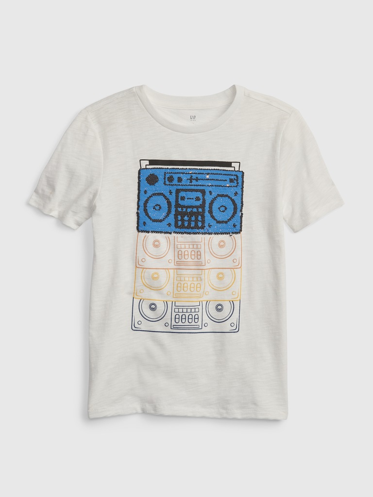 Kids Flippy Sequin Graphic T-Shirt