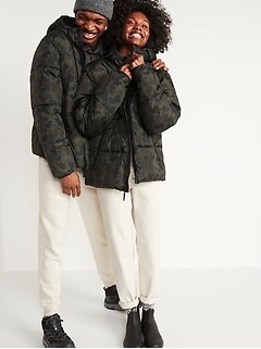 old navy green puffer jacket