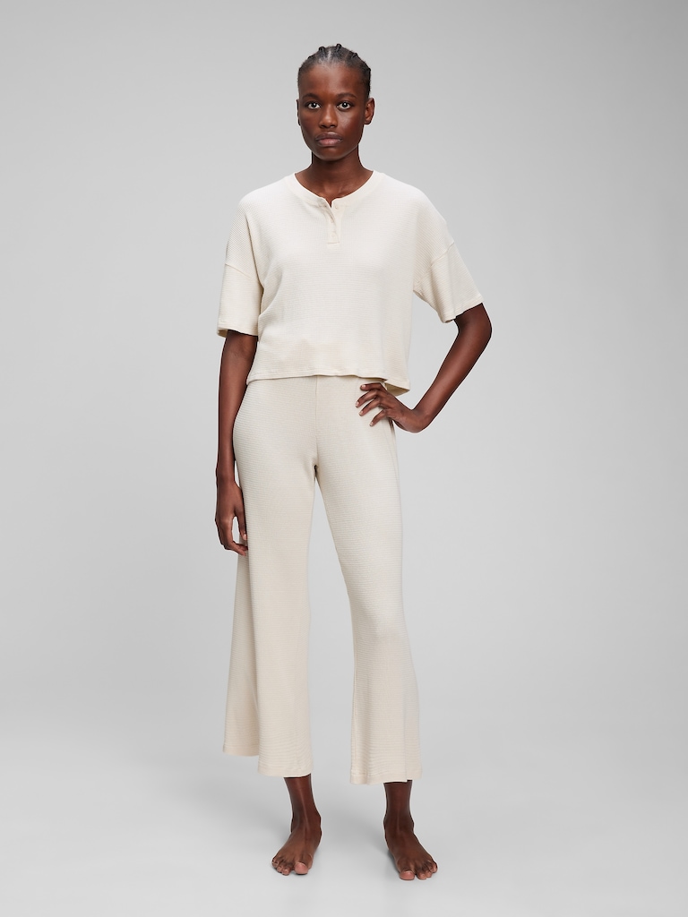 Waffle Cropped Henley