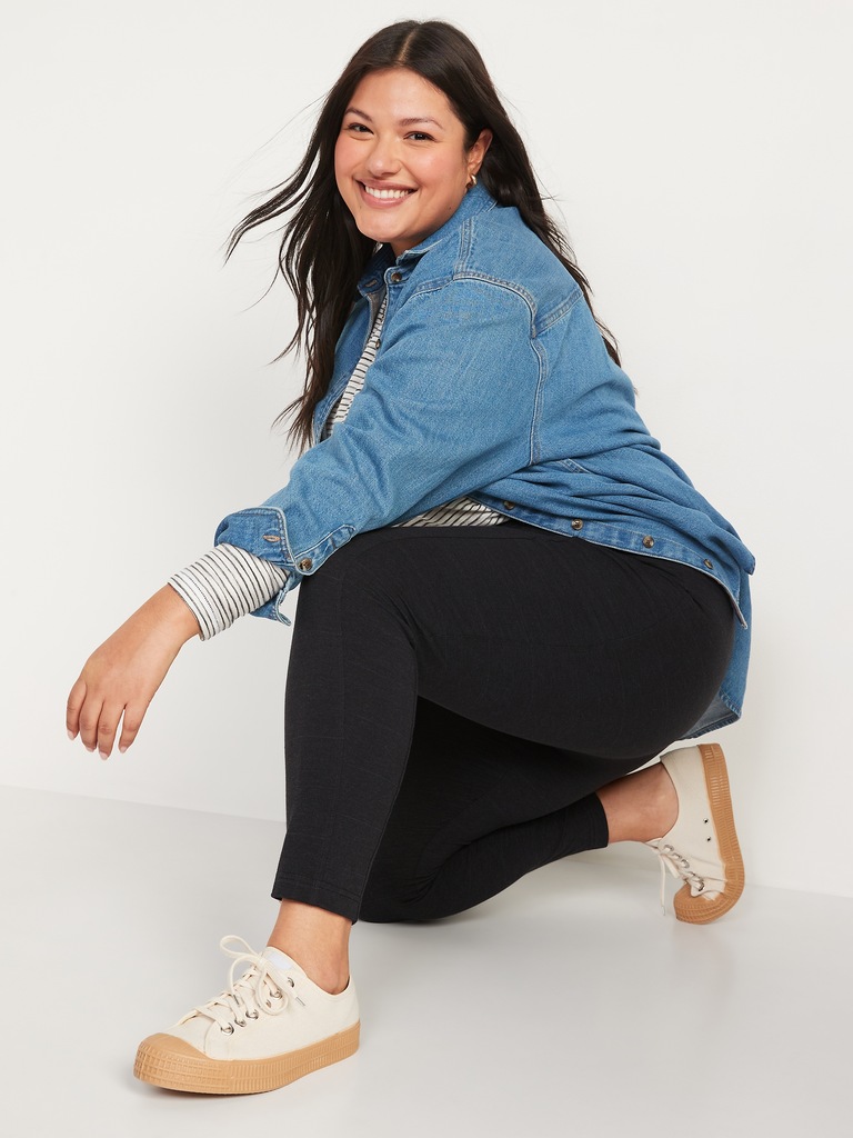 High-Waisted Side-Pocket 7/8-Length Leggings for Women