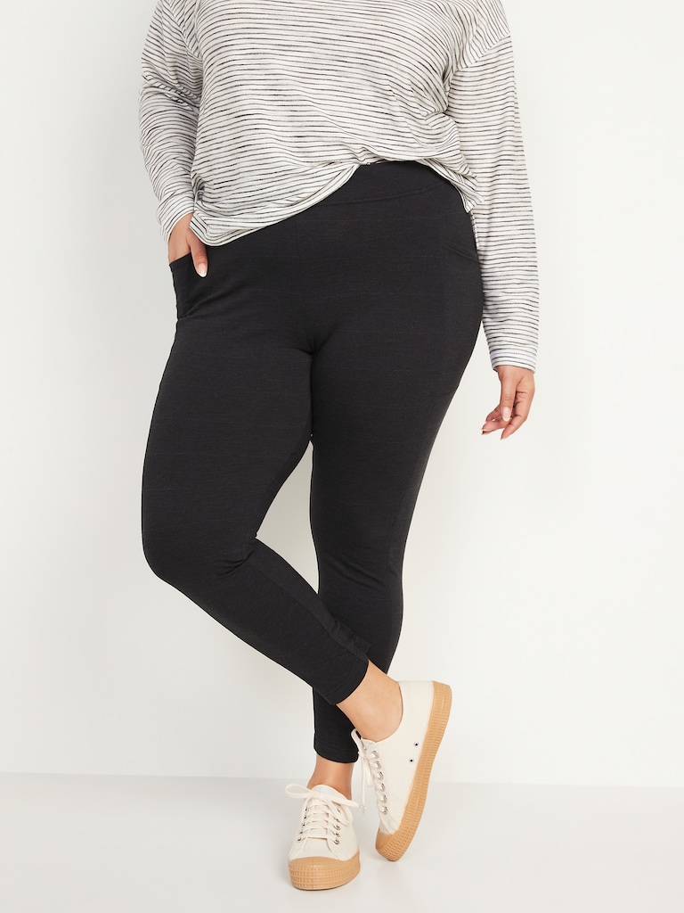 High-Waisted Side-Pocket 7/8-Length Leggings for Women
