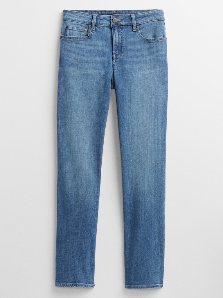 Mid Rise Classic Straight Jeans