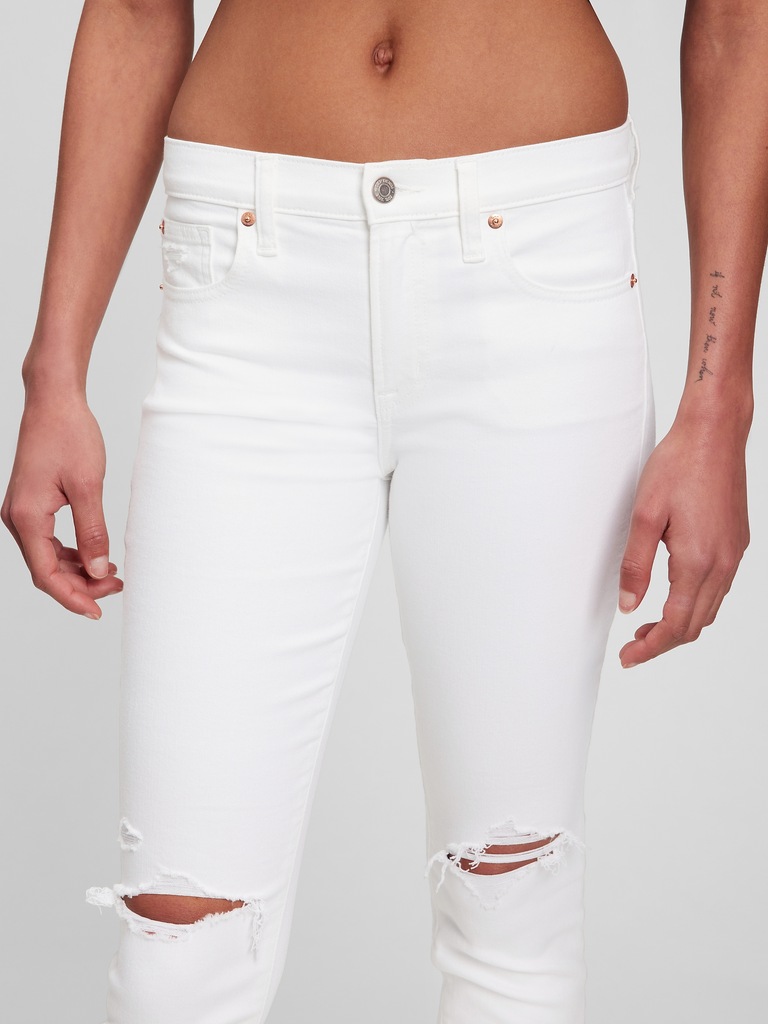 Mid Rise True Skinny Jeans with Washwell