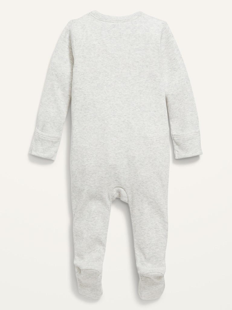 Ribbed 2-Way-Zip Sleep & Play Footed One-Piece for Baby