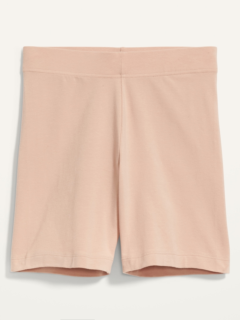 High-Waisted Jersey Biker Shorts -- 6-inch inseam