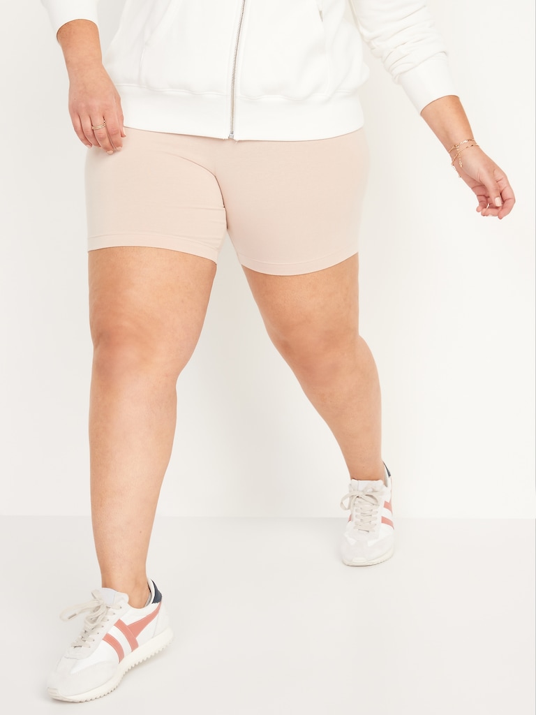 High-Waisted Jersey Biker Shorts -- 6-inch inseam