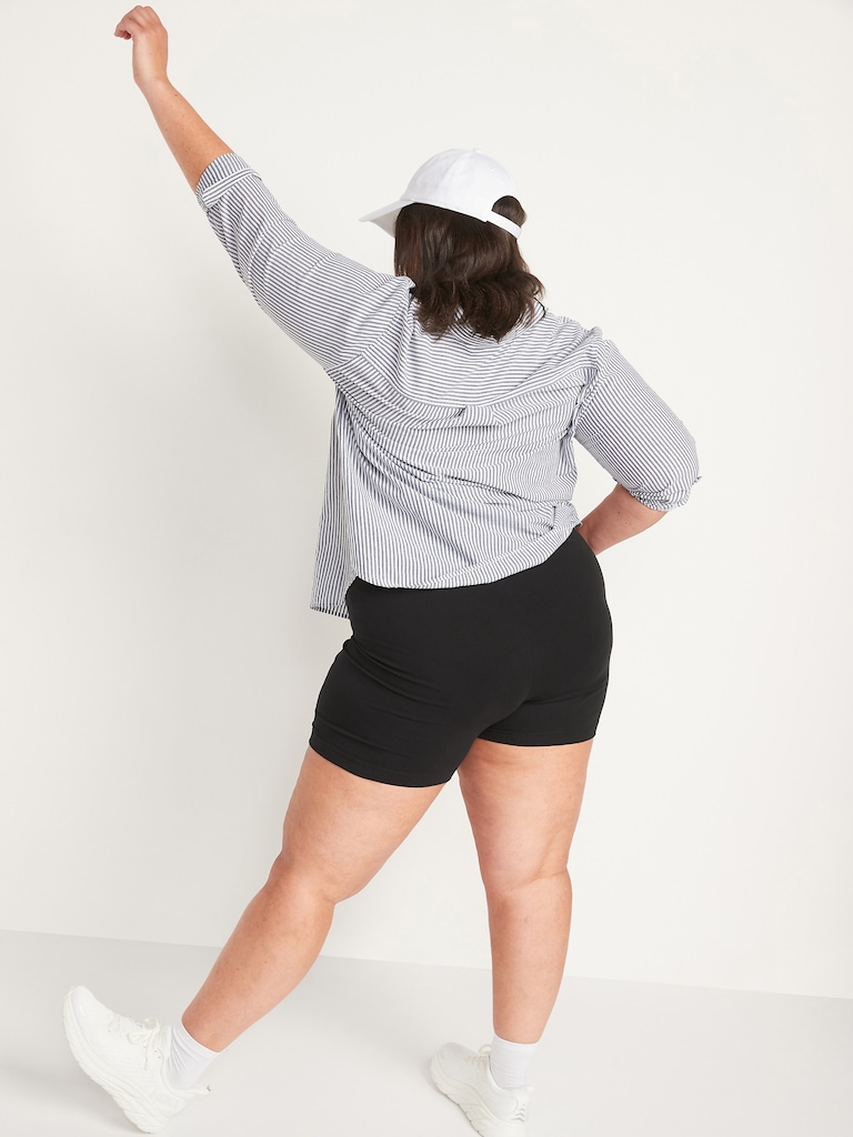 High-Waisted Jersey Biker Shorts -- 6-inch inseam