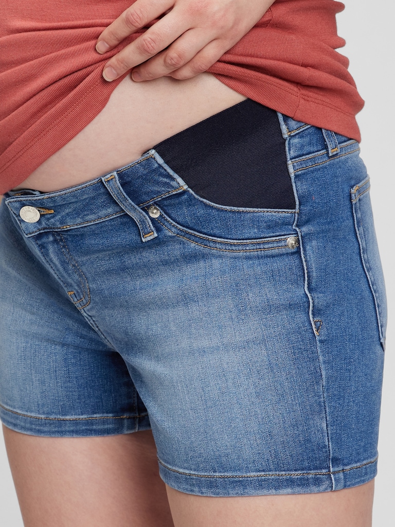 4" Maternity Inset Panel Denim Shorts