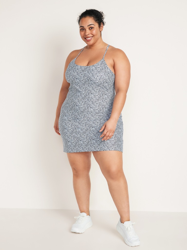 Sleeveless PowerSoft Performance Racer-Back Mini Swing Dress