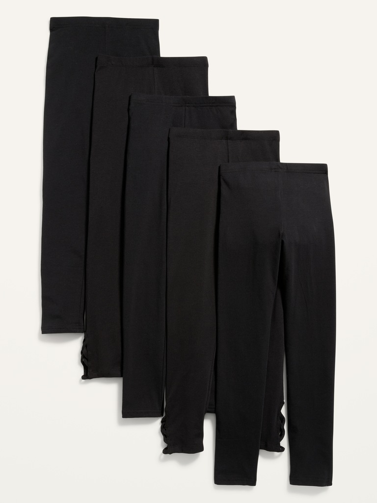 Full-Length Built-In Tough Leggings 5-Pack for Girls