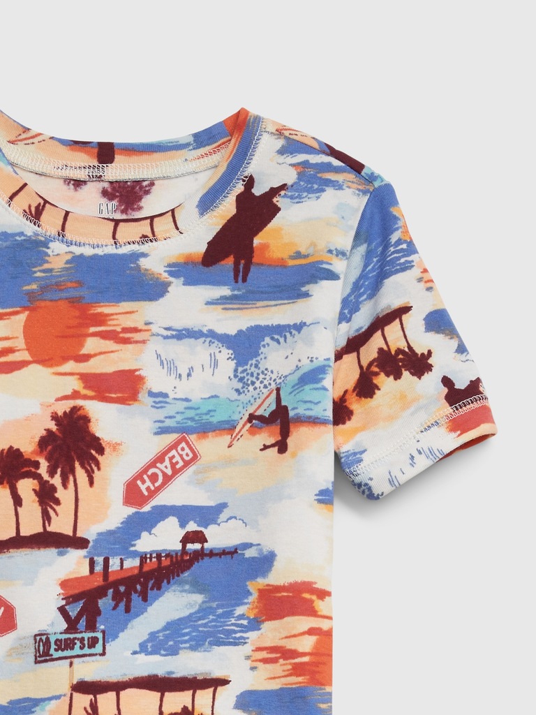 Kids 100% Organic Cotton Surf PJ Shorts Set