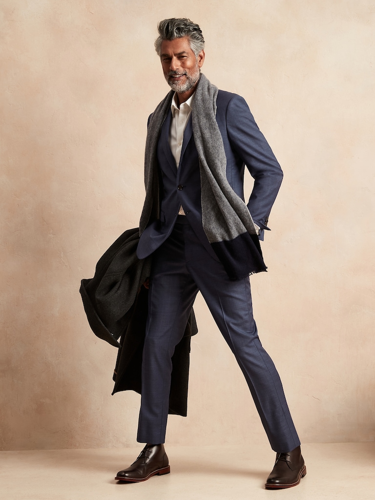 Slim Sharkskin Suit Pant