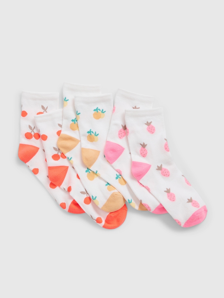 Kids Fruit Print Crew Socks (3-Pack)
