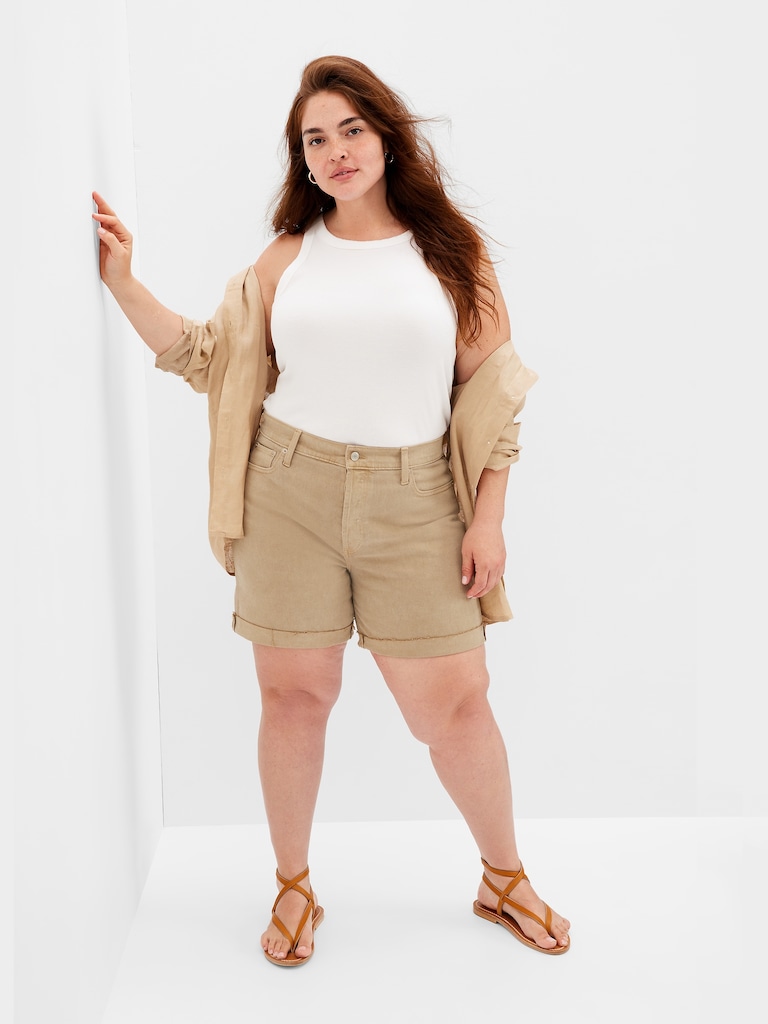 6" High Rise Cheeky Midi Shorts