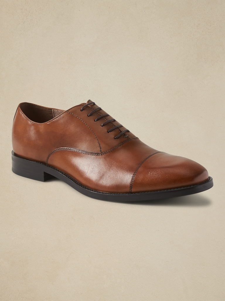 Kevin Italian Leather Cap-Toe Oxford